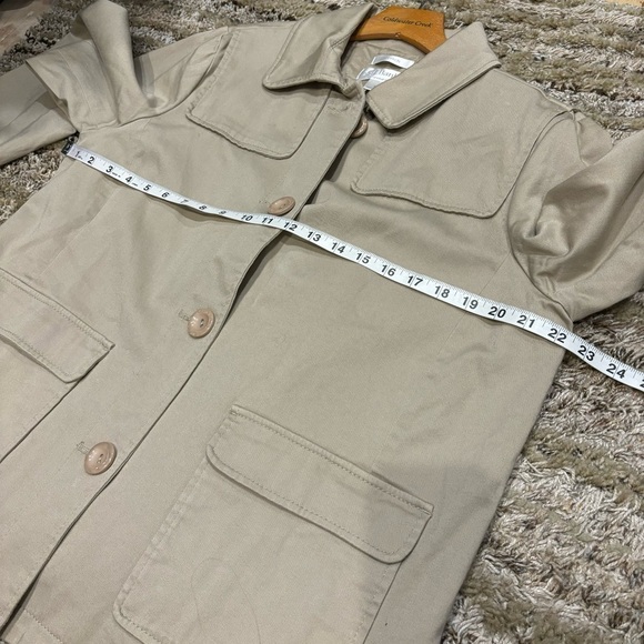 CJ Banks Crop Trench Coat size X (14W) Beige - Picture 9 of 10
